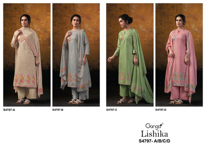 Lishika 4797 Ganga Cotton Plazzo Style Suits Wholesaler India