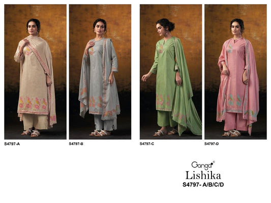 Lishika 4797 Ganga Cotton Plazzo Style Suits Wholesaler India