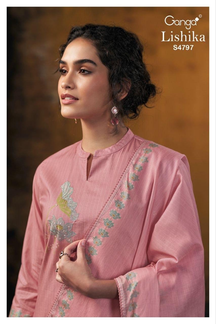 Lishika 4797 Ganga Cotton Plazzo Style Suits Wholesaler India
