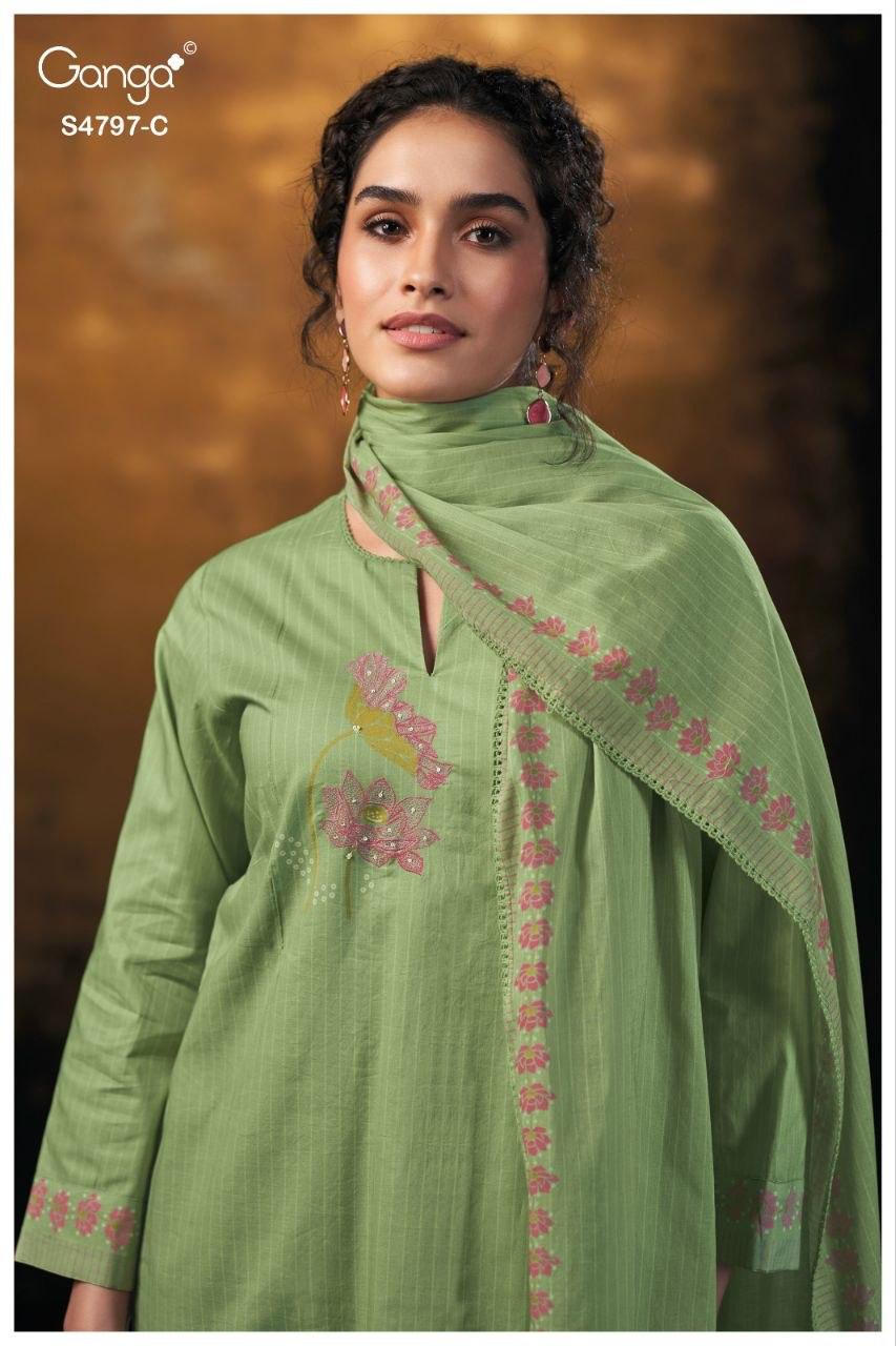 Lishika 4797 Ganga Cotton Plazzo Style Suits Wholesaler India