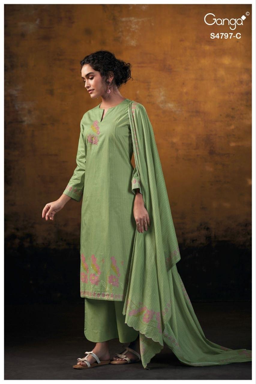 Lishika 4797 Ganga Cotton Plazzo Style Suits Wholesaler India