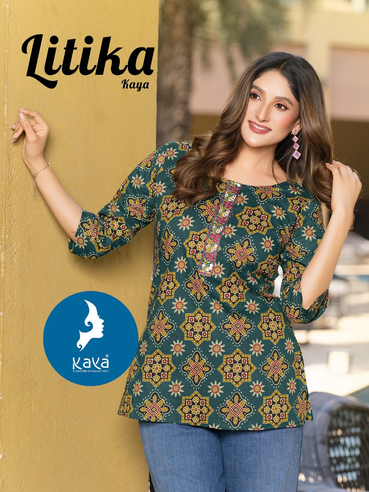 Litika Kaya Cotton Cambric Fancy Tops Wholesale Rate