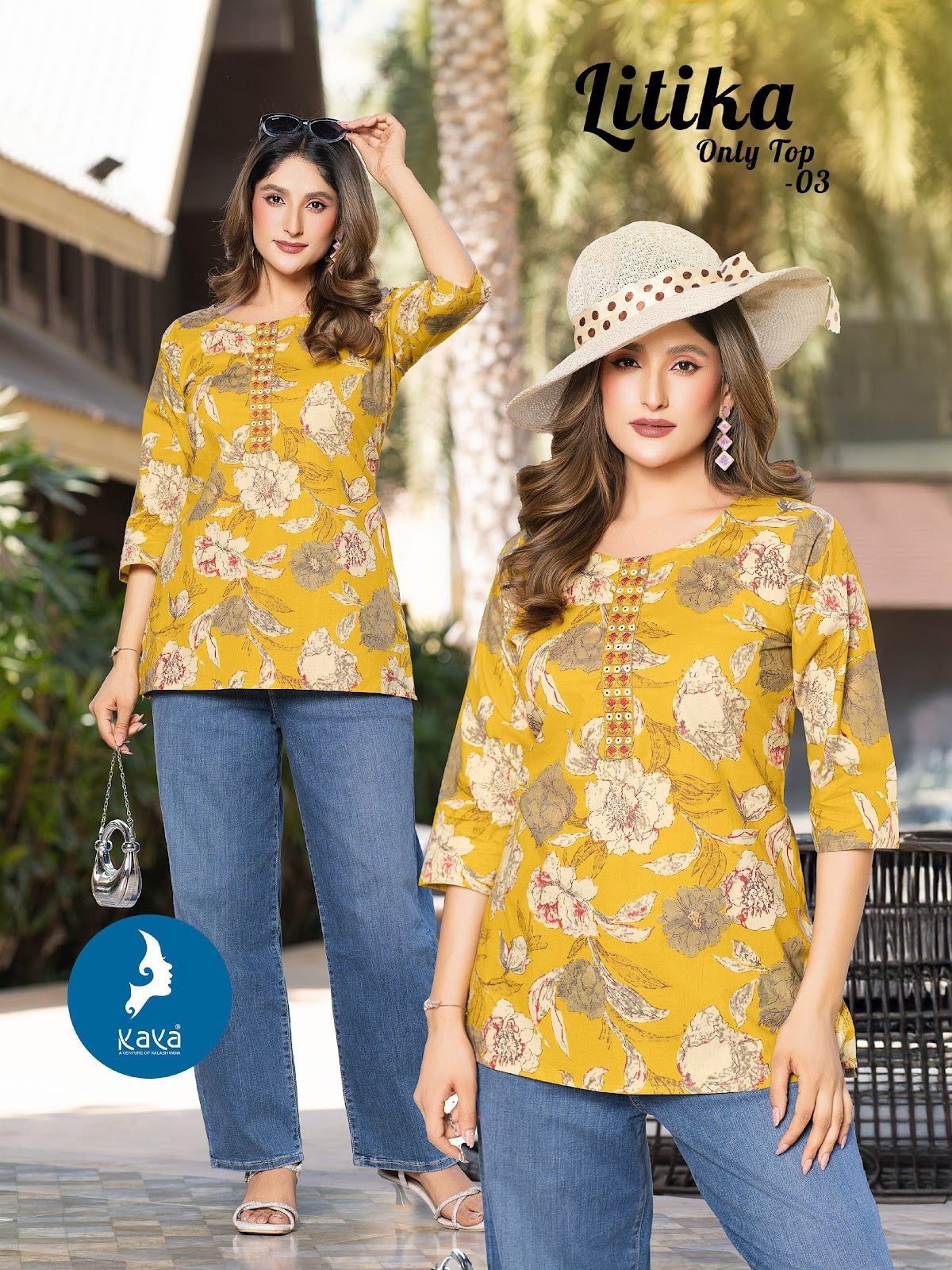 Litika Kaya Cotton Cambric Fancy Tops Wholesale Rate