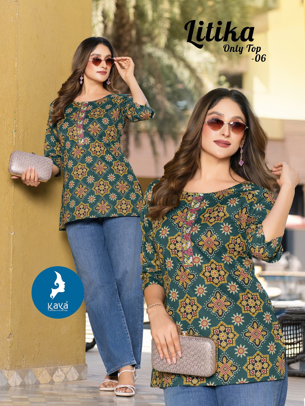 Litika Kaya Cotton Cambric Fancy Tops Wholesale Rate