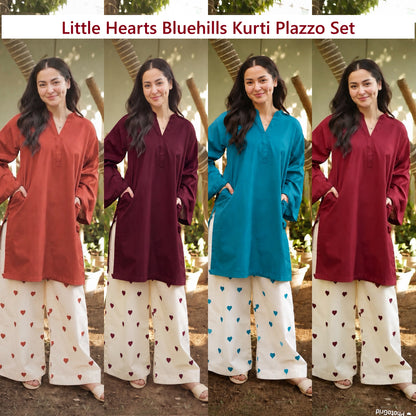 Little Hearts Bluehills Rayon Kurti Plazzo Set Wholesaler India