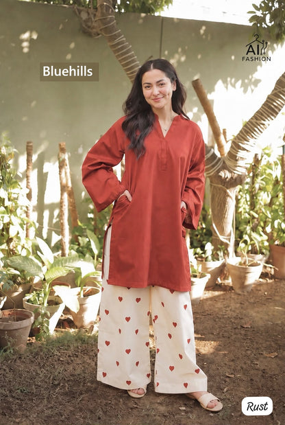 Little Hearts Bluehills Rayon Kurti Plazzo Set Wholesaler India
