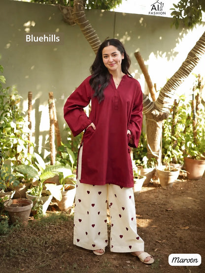 Little Hearts Bluehills Rayon Kurti Plazzo Set Wholesaler India