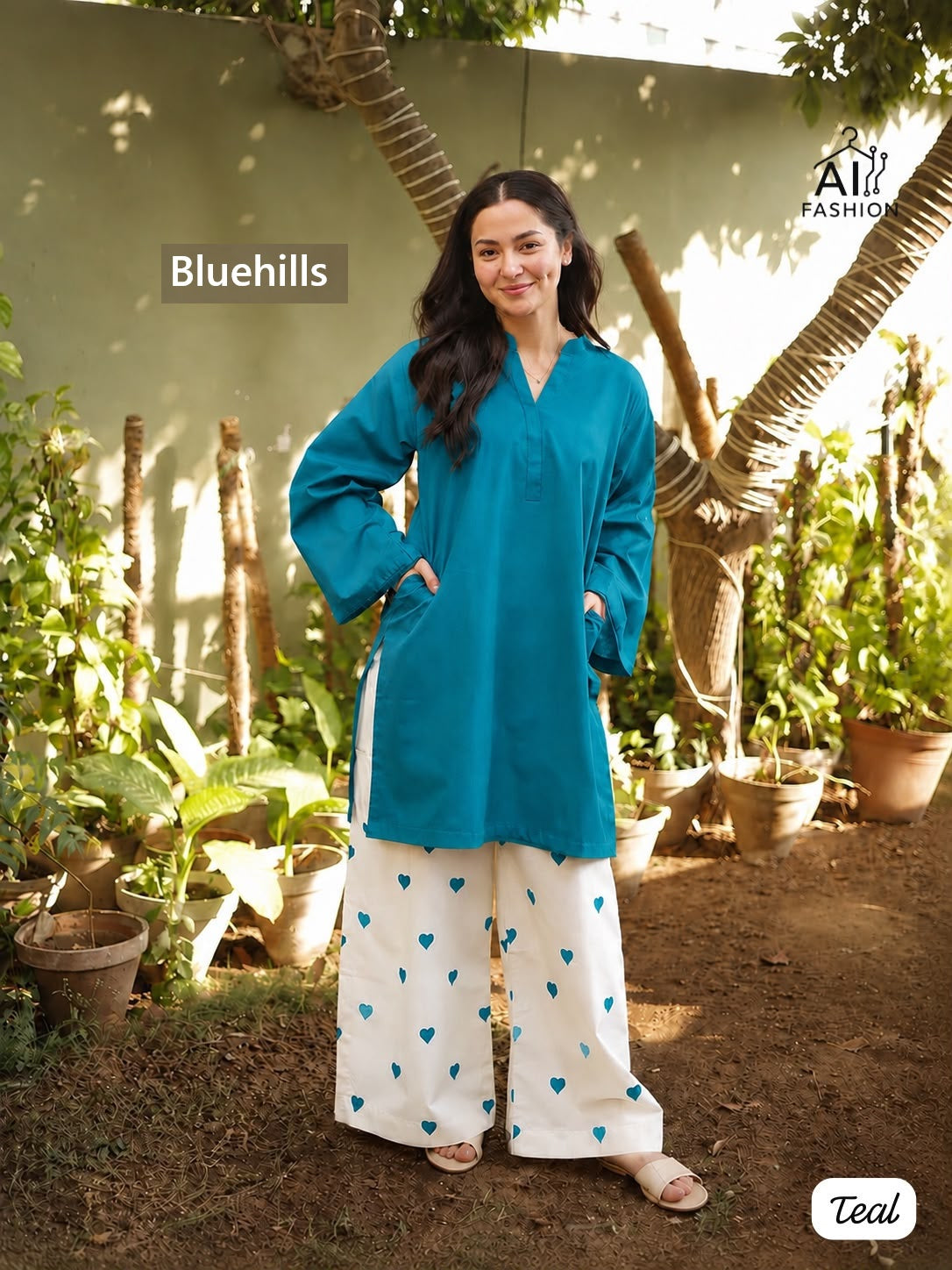 Little Hearts Bluehills Rayon Kurti Plazzo Set Wholesaler India