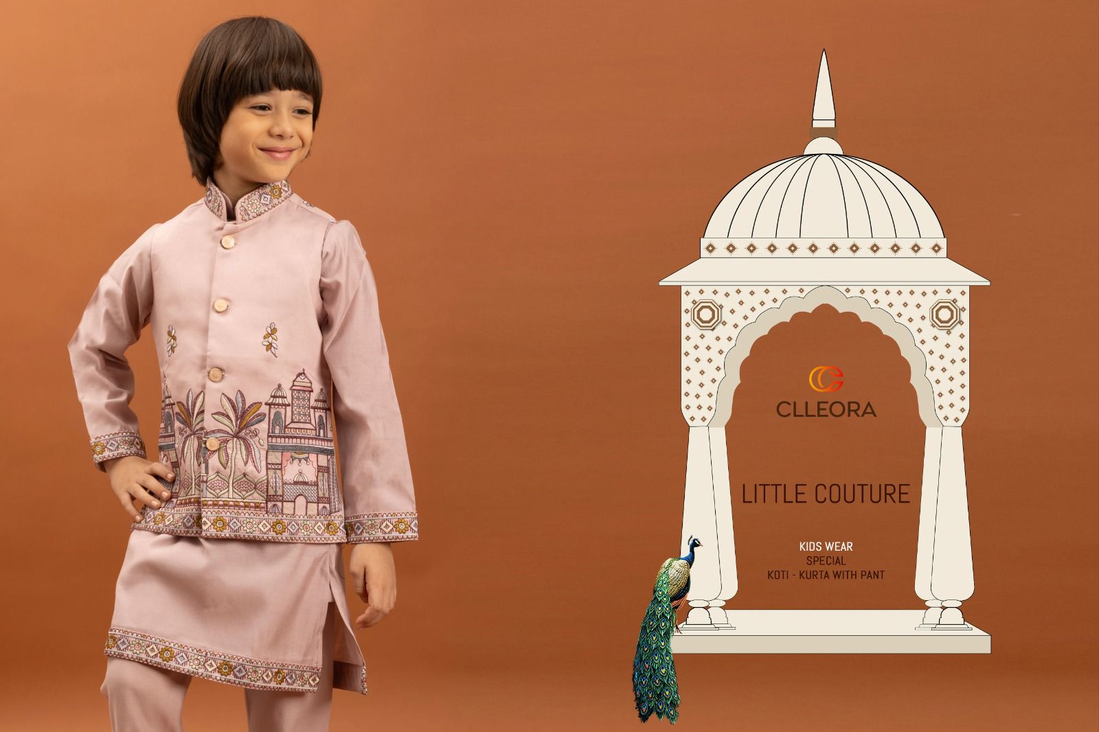 Little Couture With Koti Clleora Viscose Silk Boys Kurta Pyjama Manufacturer Gujarat