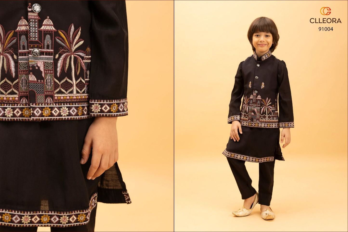 Little Couture With Koti Clleora Viscose Silk Boys Kurta Pyjama Manufacturer Gujarat
