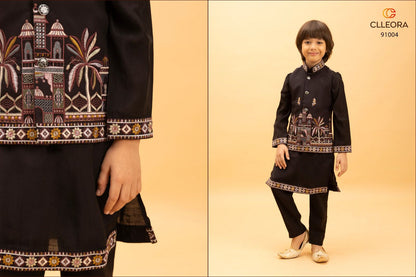 Little Couture With Koti Clleora Viscose Silk Boys Kurta Pyjama Manufacturer Gujarat
