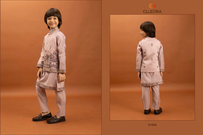 Little Couture With Koti Clleora Viscose Silk Boys Kurta Pyjama Manufacturer Gujarat