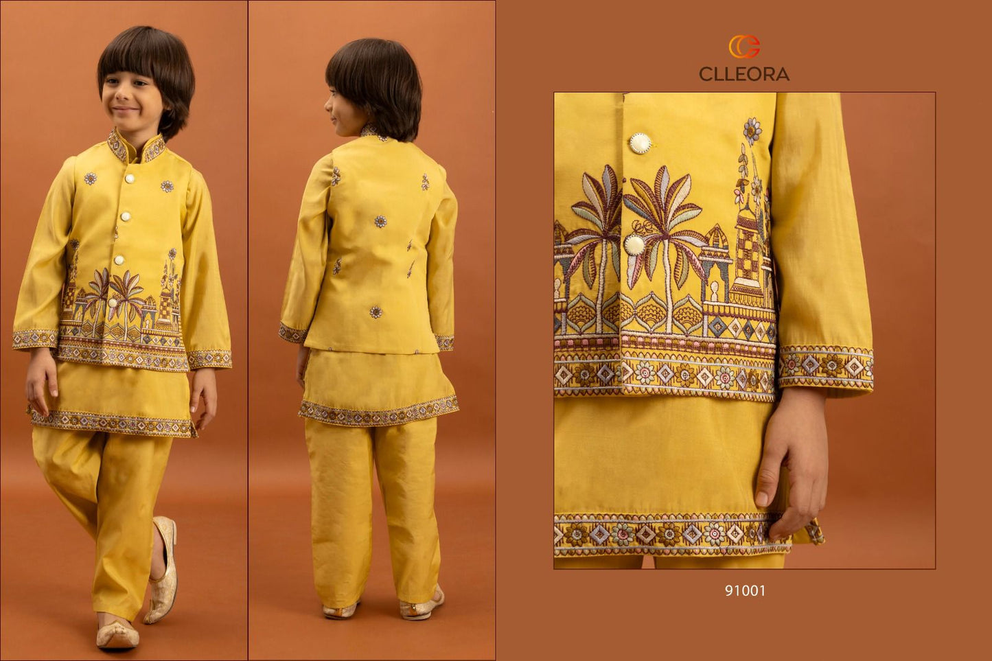 Little Couture With Koti Clleora Viscose Silk Boys Kurta Pyjama Manufacturer Gujarat