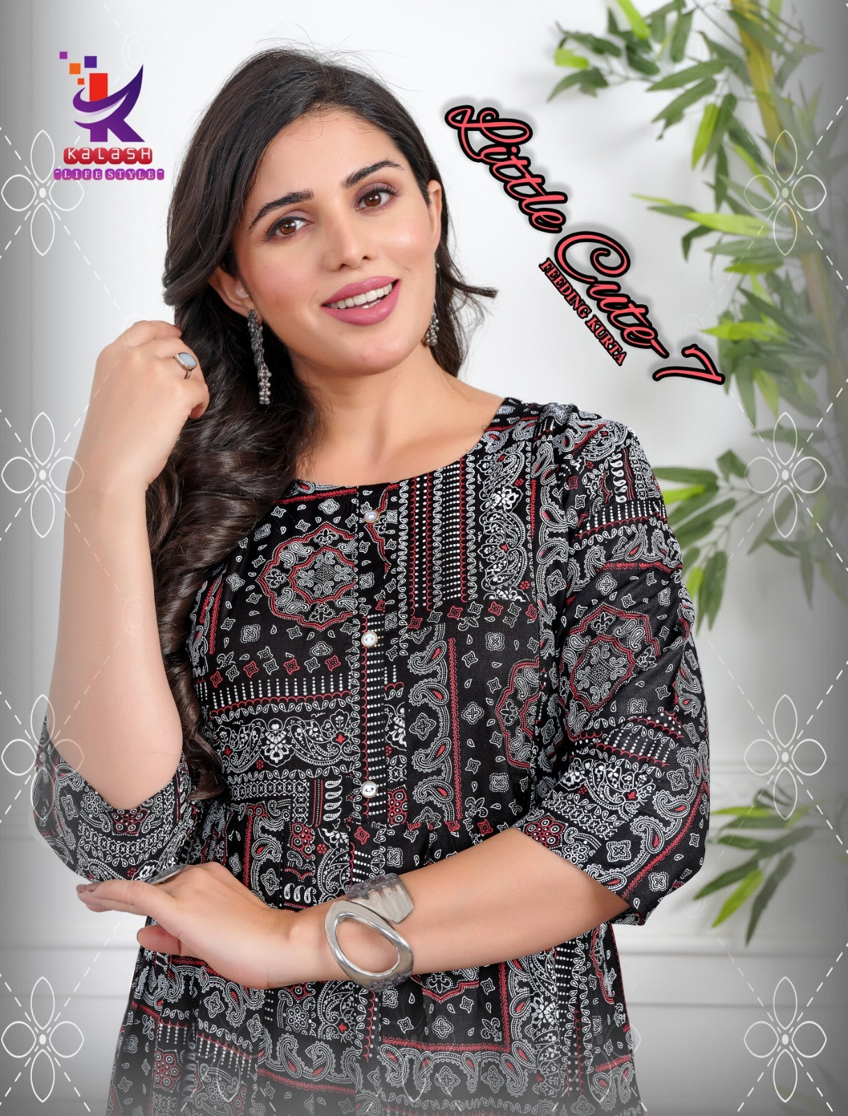 Little Cute 7 Mlm Kalash Lifestyle Rayon 14Kg Feeding Kurtis Supplier Gujarat
