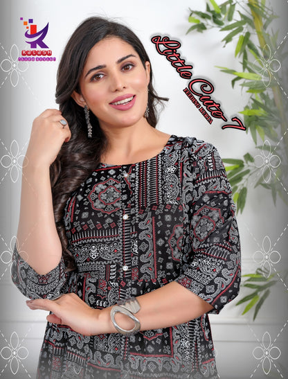Little Cute 7 Mlm Kalash Lifestyle Rayon 14Kg Feeding Kurtis Supplier Gujarat