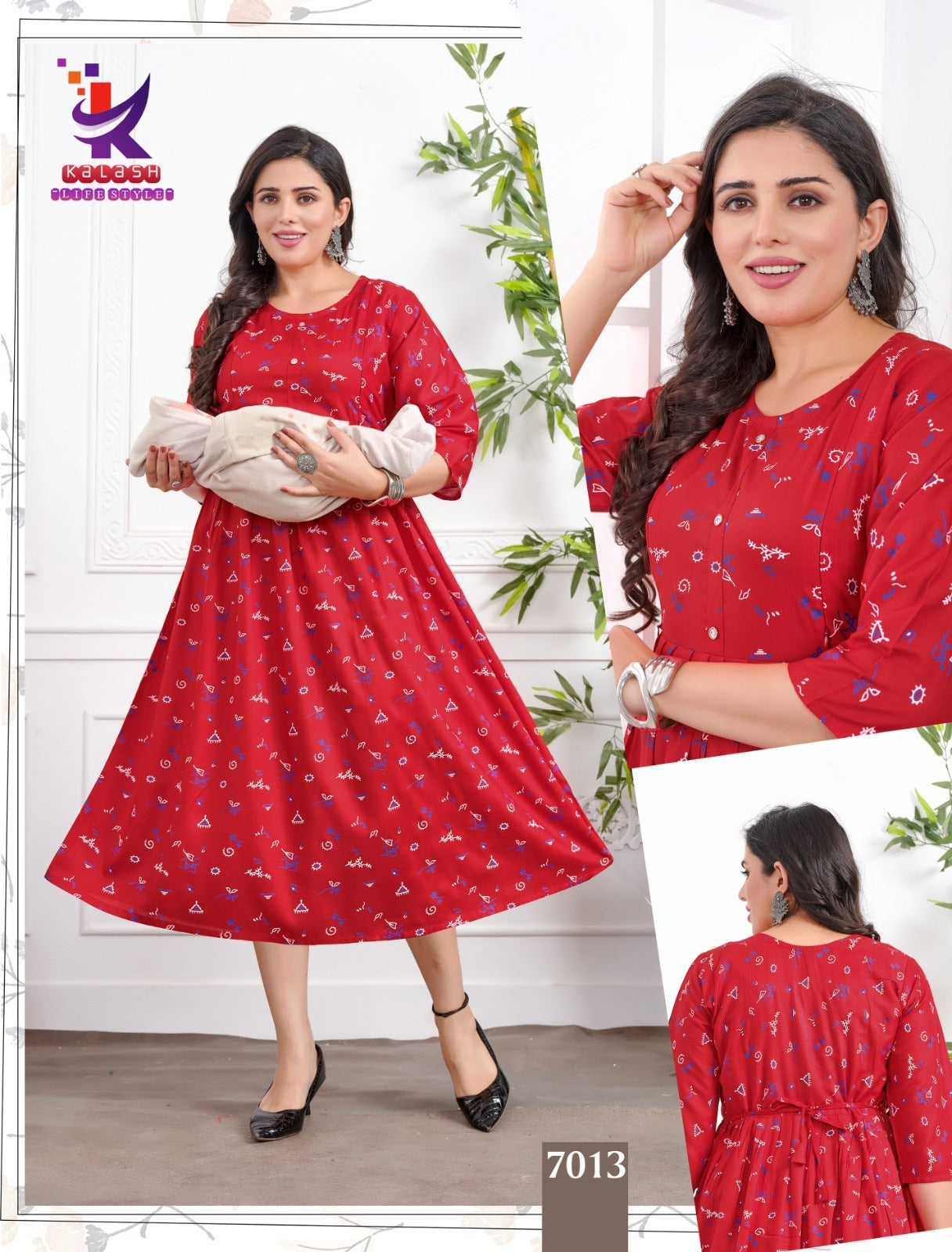 Little Cute 7 Mlm Kalash Lifestyle Rayon 14Kg Feeding Kurtis Supplier Gujarat