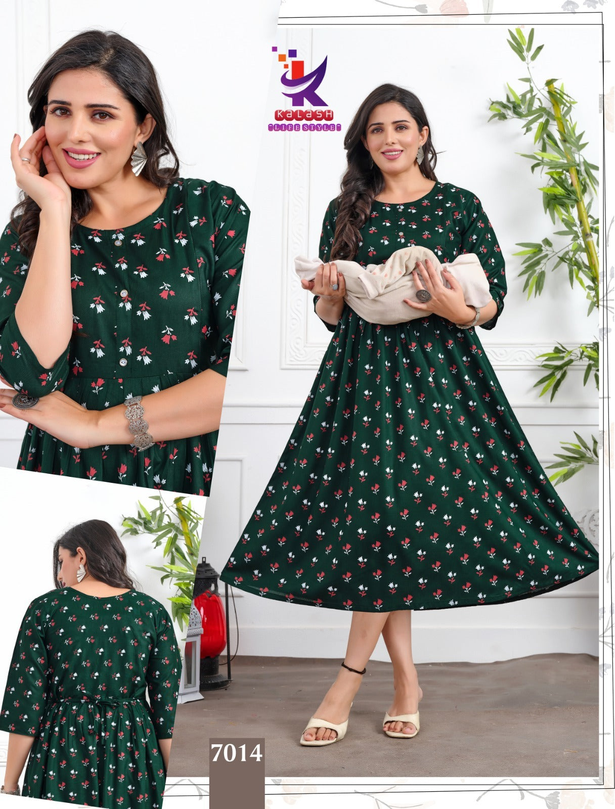 Little Cute 7 Mlm Kalash Lifestyle Rayon 14Kg Feeding Kurtis Supplier Gujarat