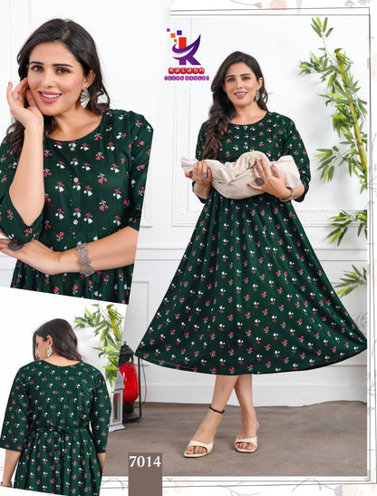 Little Cute 7 Mlm Kalash Lifestyle Rayon 14Kg Feeding Kurtis Supplier Gujarat