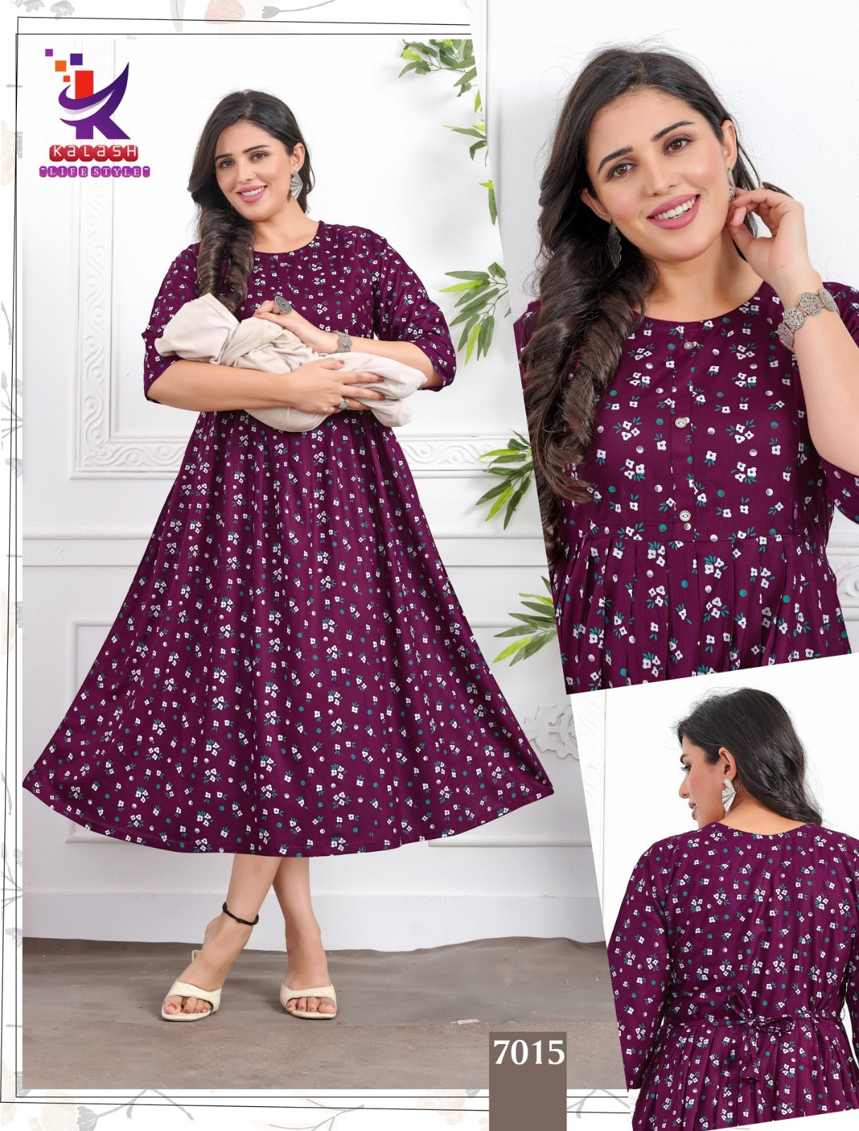 Little Cute 7 Mlm Kalash Lifestyle Rayon 14Kg Feeding Kurtis Supplier Gujarat