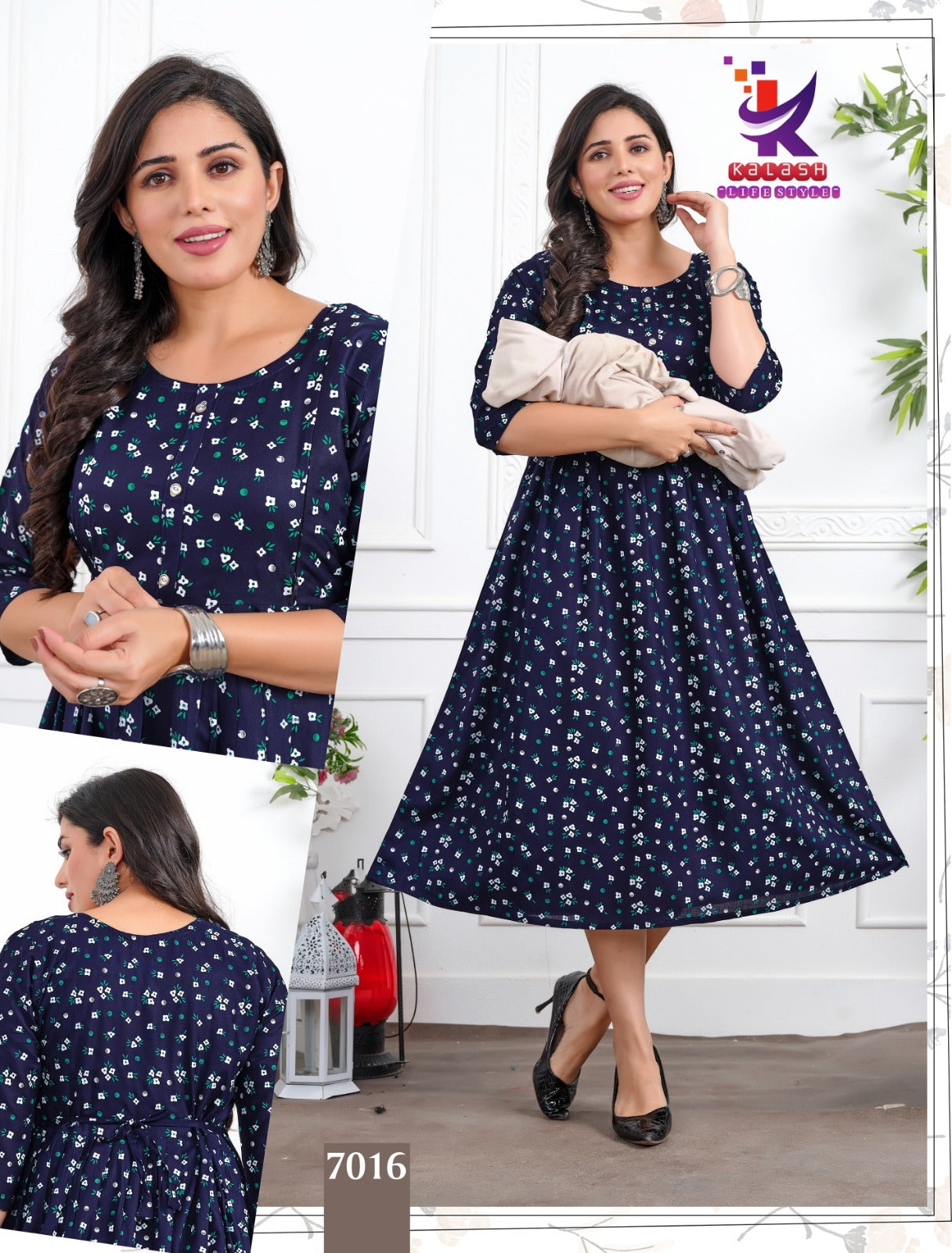 Little Cute 7 Mlm Kalash Lifestyle Rayon 14Kg Feeding Kurtis Supplier Gujarat