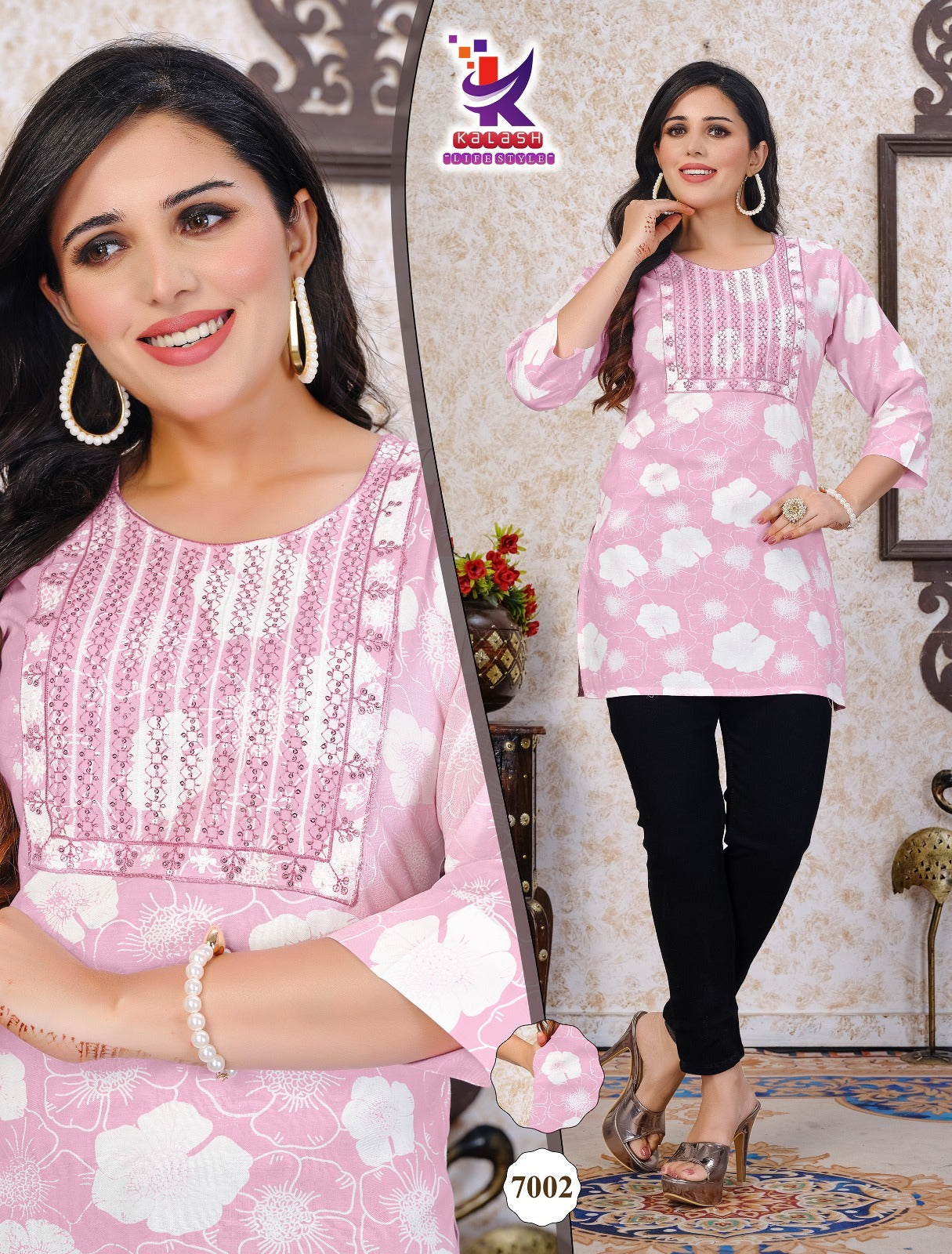 Little Lady Mlm Kalash Lifestyle Rayon 14Kg Short Kurtis Exporter