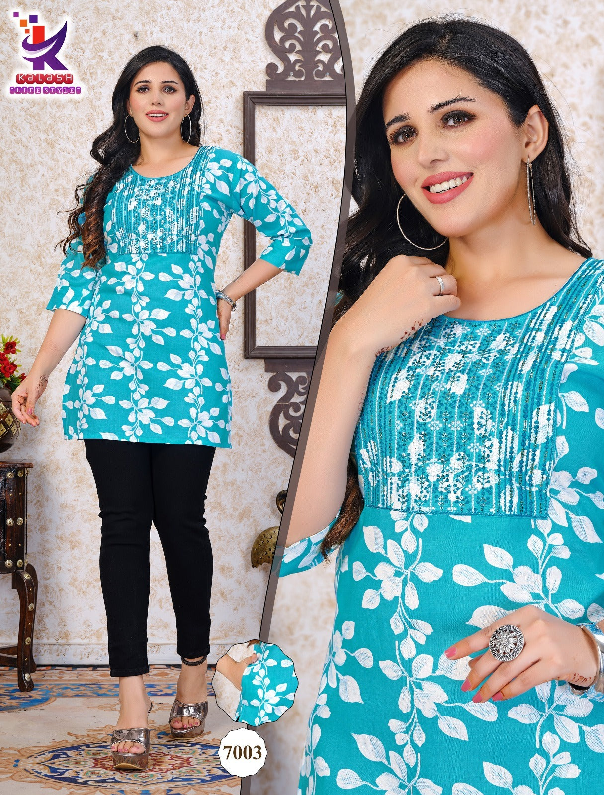 Little Lady Mlm Kalash Lifestyle Rayon 14Kg Short Kurtis Exporter