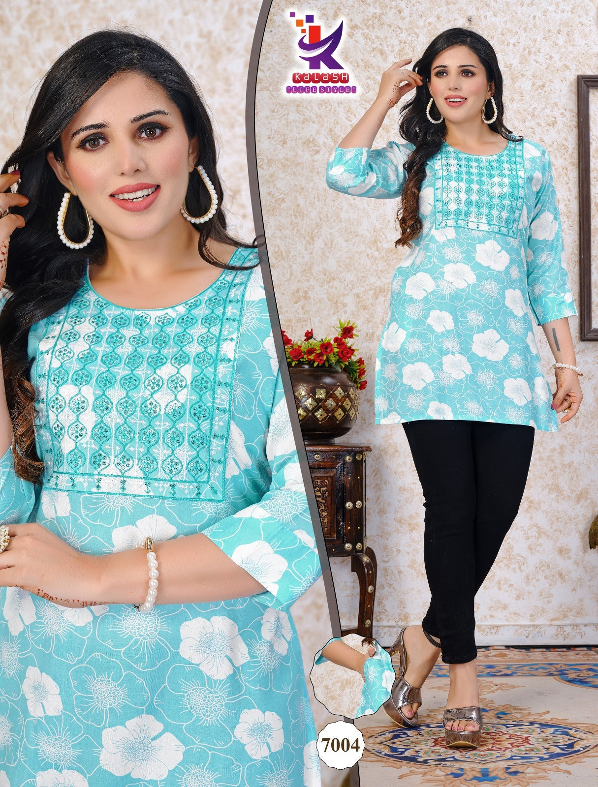 Little Lady Mlm Kalash Lifestyle Rayon 14Kg Short Kurtis Exporter