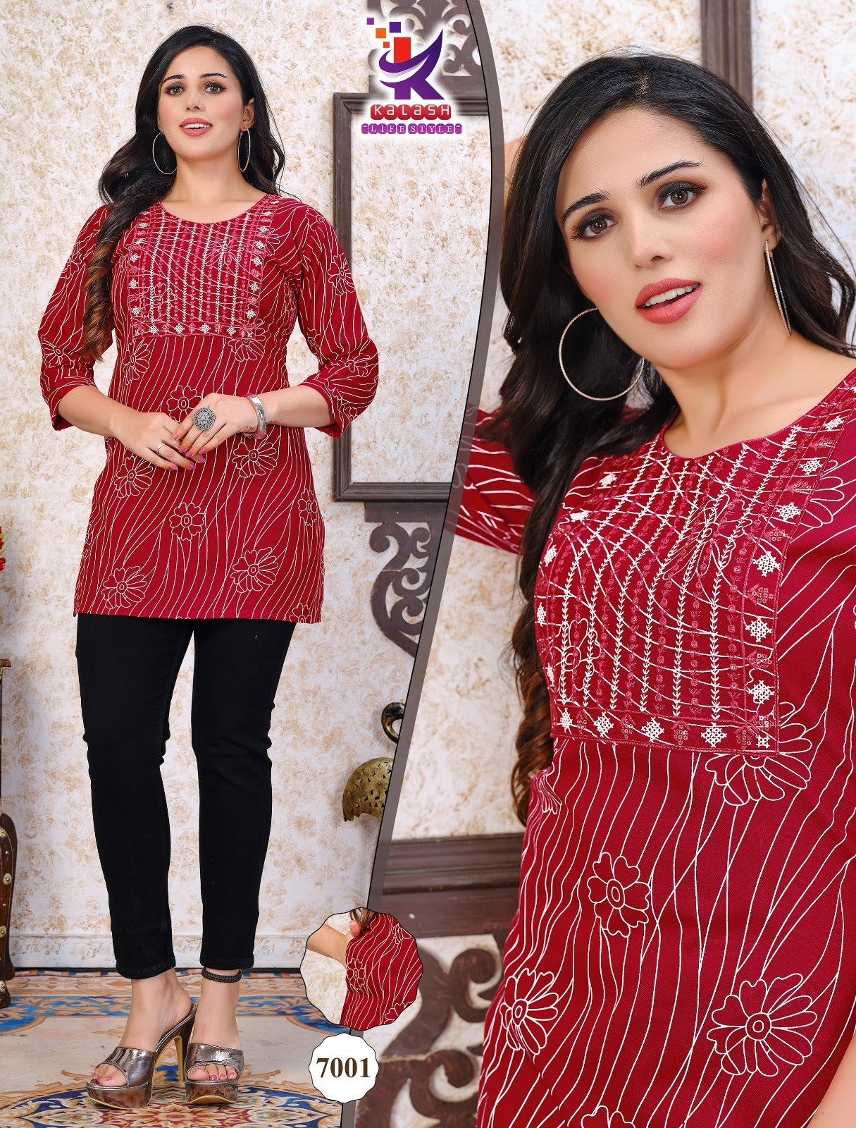 Little Lady Mlm Kalash Lifestyle Rayon 14Kg Short Kurtis Exporter