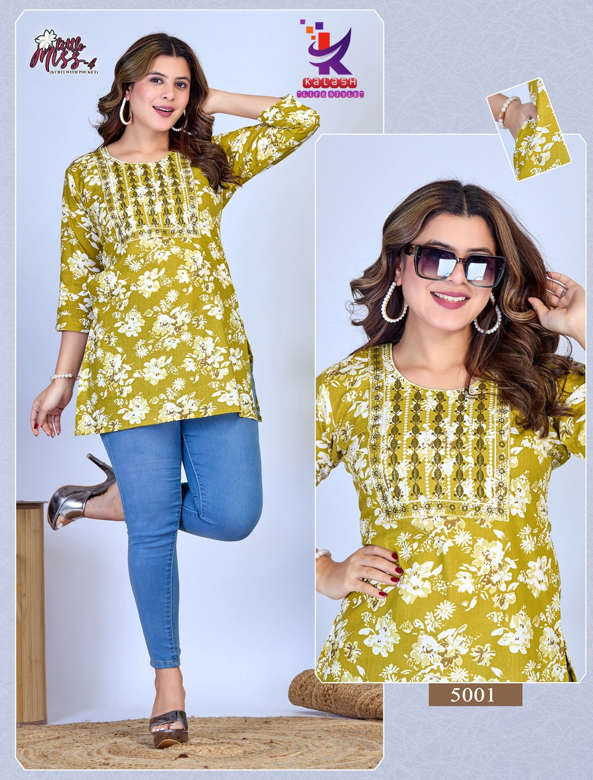 Little Miss 4 Mlm Kalash Lifestyle Rayon 14Kg Short Kurtis Supplier