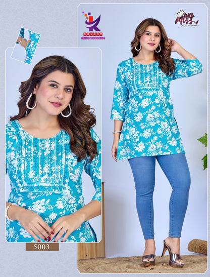 Little Miss 4 Mlm Kalash Lifestyle Rayon 14Kg Short Kurtis Supplier