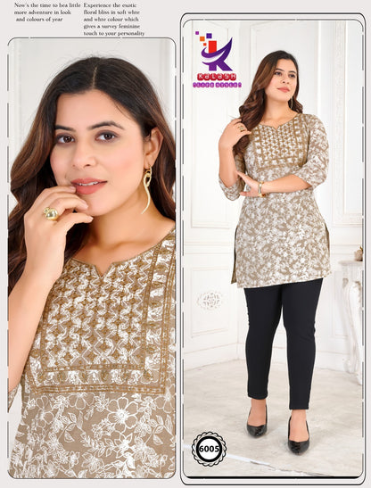 Little Miss 5 Mlm Kalash Lifestyle Rayon Cotton Short Kurtis Wholesaler Gujarat