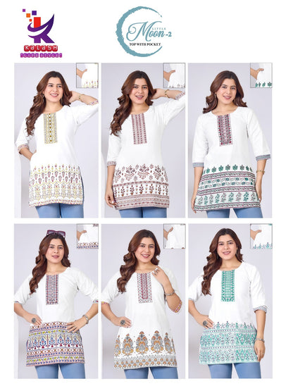 Little Moon 2 Mlm Kalash Lifestyle Cotton Short Kurtis Exporter