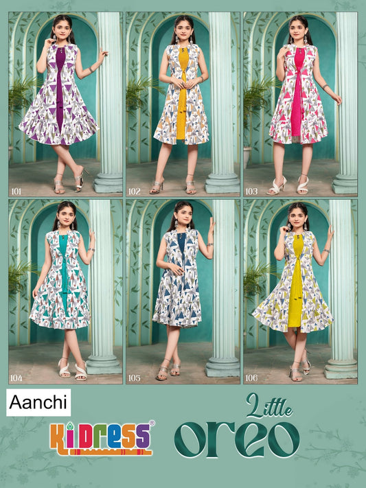 Little Oreo Kidress Aanchi Vatican Girls Kurti Jacket Set Manufacturer Ahmedabad