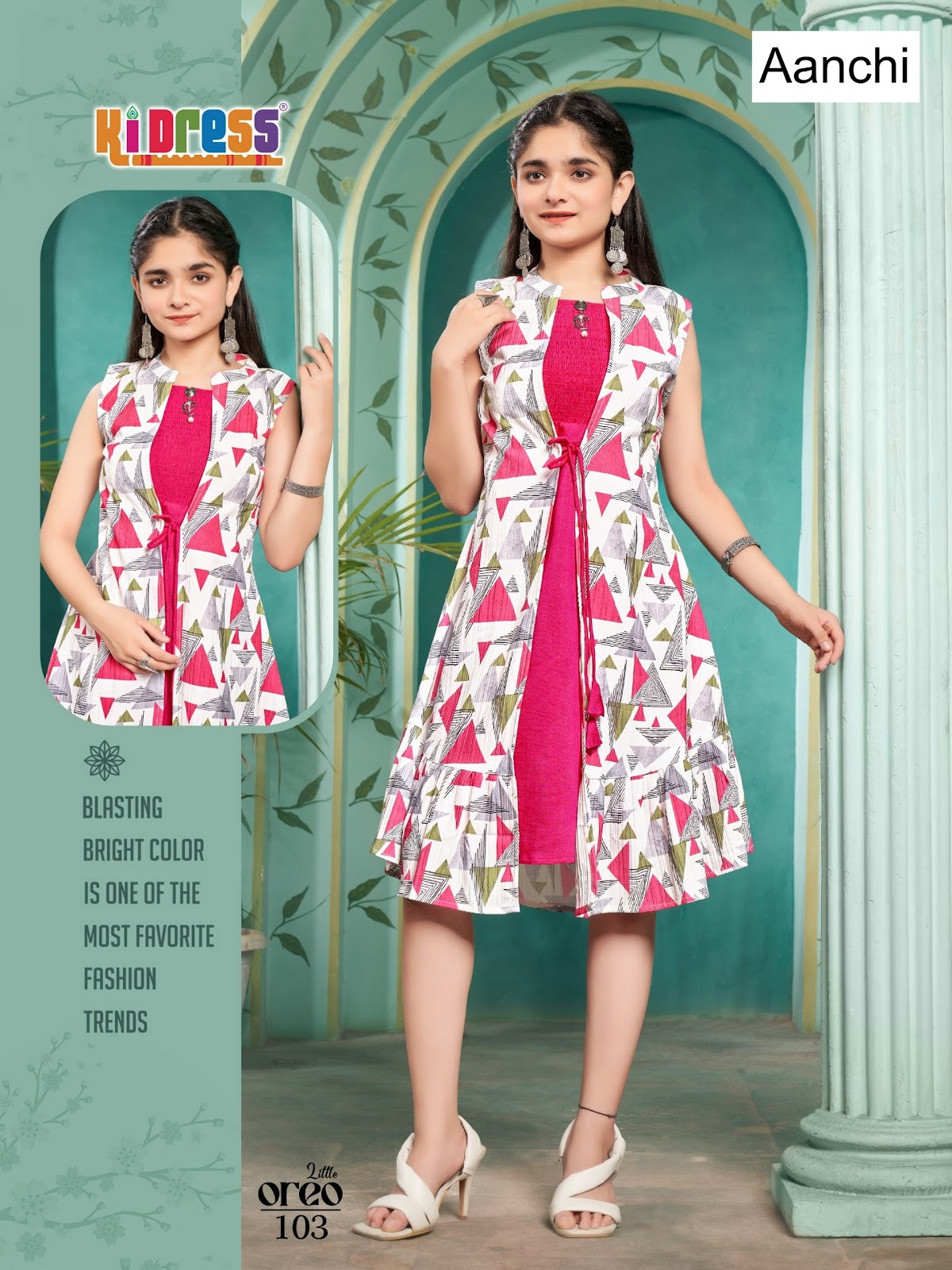 Little Oreo Kidress Aanchi Vatican Girls Kurti Jacket Set Manufacturer Ahmedabad