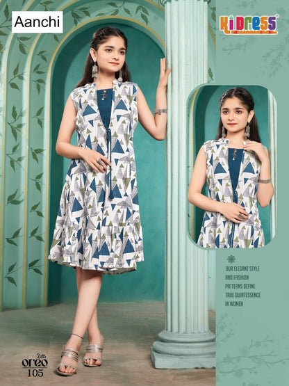 Little Oreo Kidress Aanchi Vatican Girls Kurti Jacket Set Manufacturer Ahmedabad