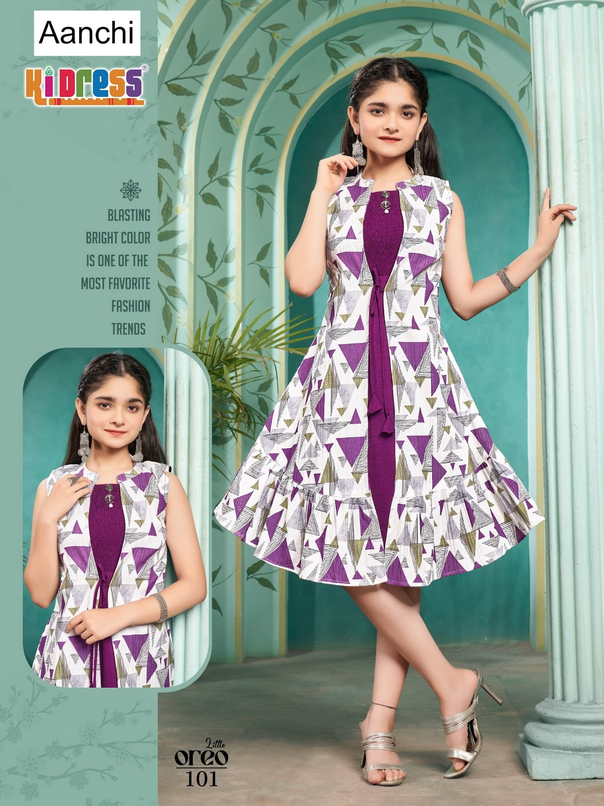 Little Oreo Kidress Aanchi Vatican Girls Kurti Jacket Set Manufacturer Ahmedabad