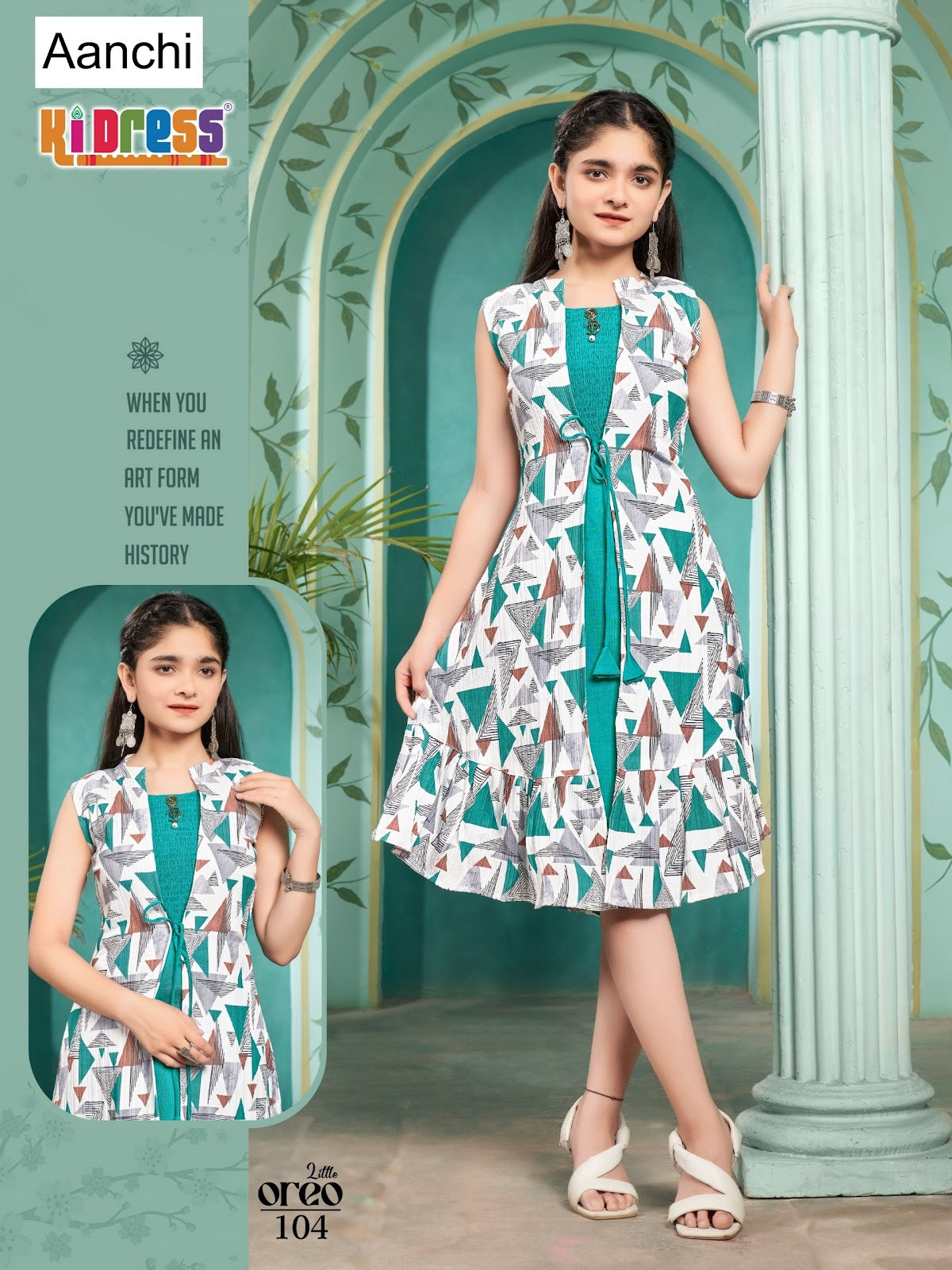 Little Oreo Kidress Aanchi Vatican Girls Kurti Jacket Set Manufacturer Ahmedabad