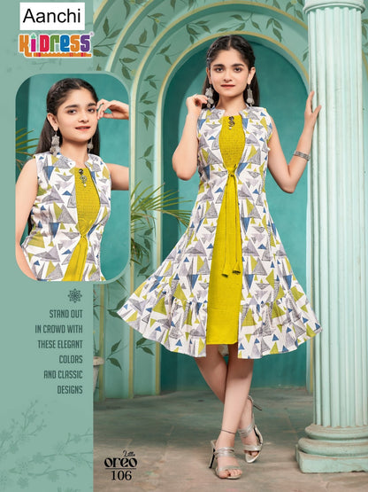 Little Oreo Kidress Aanchi Vatican Girls Kurti Jacket Set Manufacturer Ahmedabad