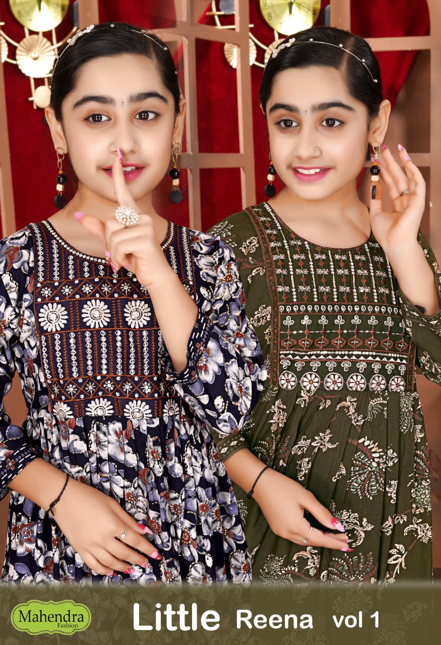 Little Reena Vol 1 Mahendra Fashion Rayon Girls Readymade Pant Suits Wholesale