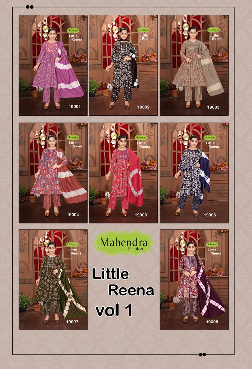 Little Reena Vol 1 Mahendra Fashion Rayon Girls Readymade Pant Suits Wholesale