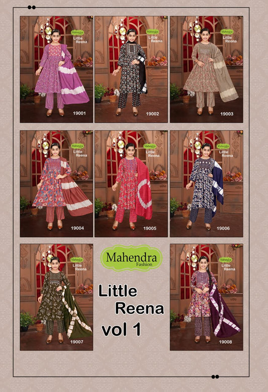 Little Reena Vol 1 Mahendra Fashion Rayon Girls Readymade Pant Suits Wholesale