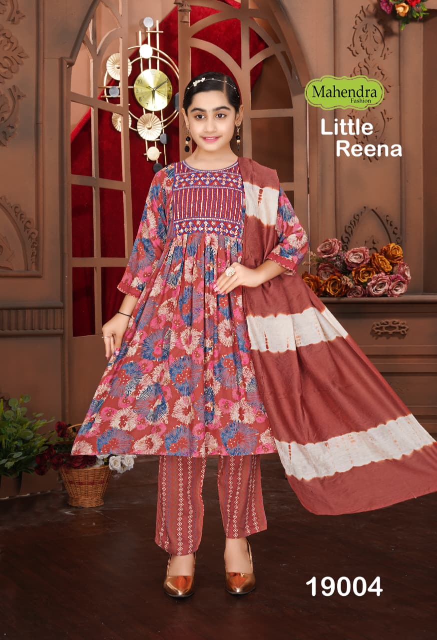 Little Reena Vol 1 Mahendra Fashion Rayon Girls Readymade Pant Suits Wholesale