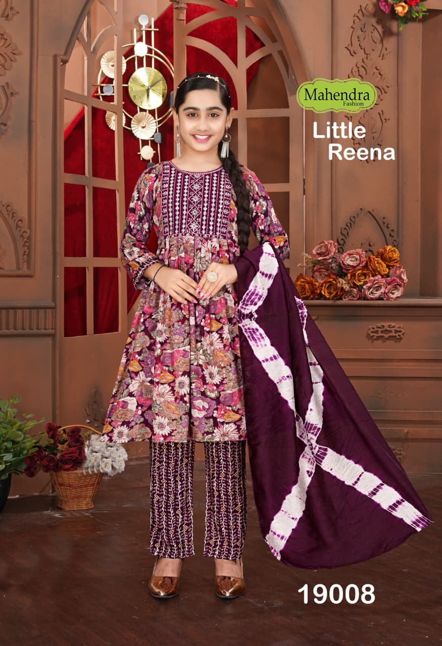 Little Reena Vol 1 Mahendra Fashion Rayon Girls Readymade Pant Suits Wholesale