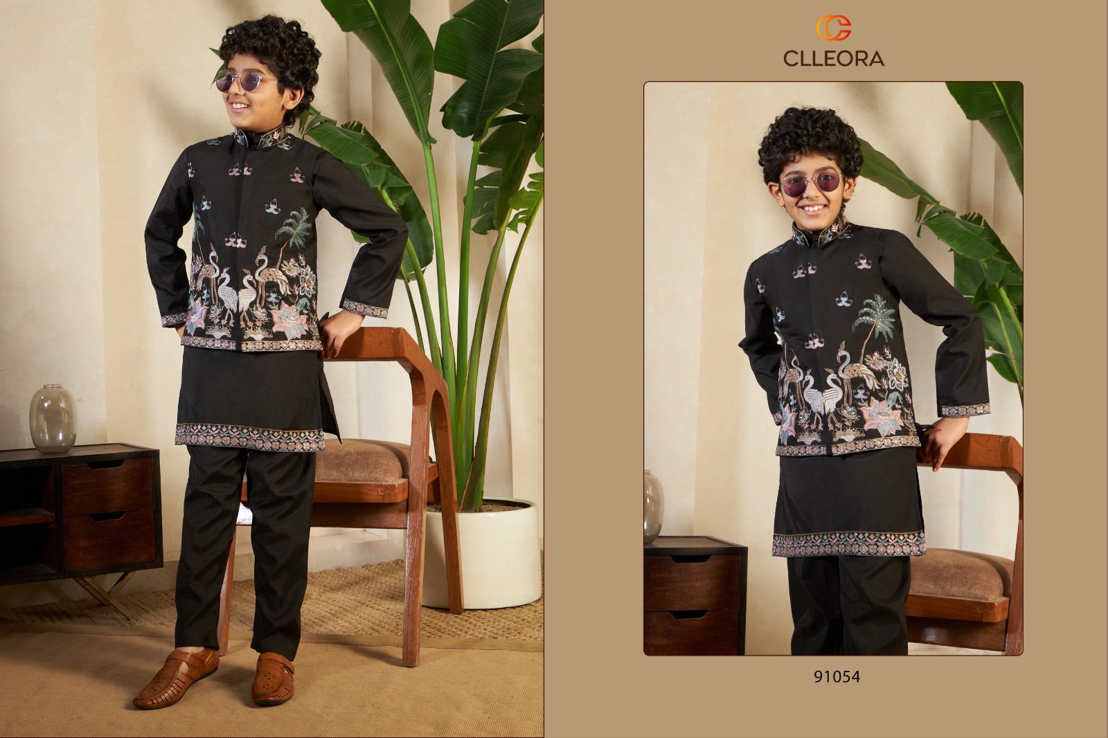 Little Viraasat With Koti Clleora Viscose Silk Boys Kurta Pyjama Wholesaler India