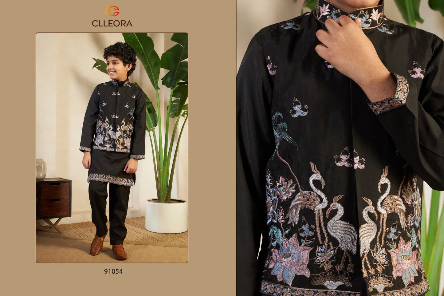 Little Viraasat With Koti Clleora Viscose Silk Boys Kurta Pyjama Wholesaler India