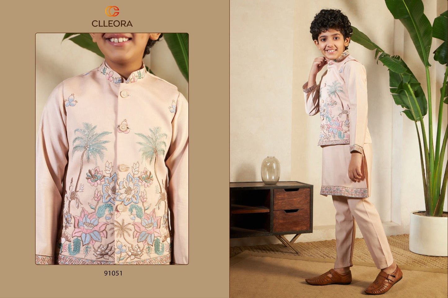 Little Viraasat With Koti Clleora Viscose Silk Boys Kurta Pyjama Wholesaler India