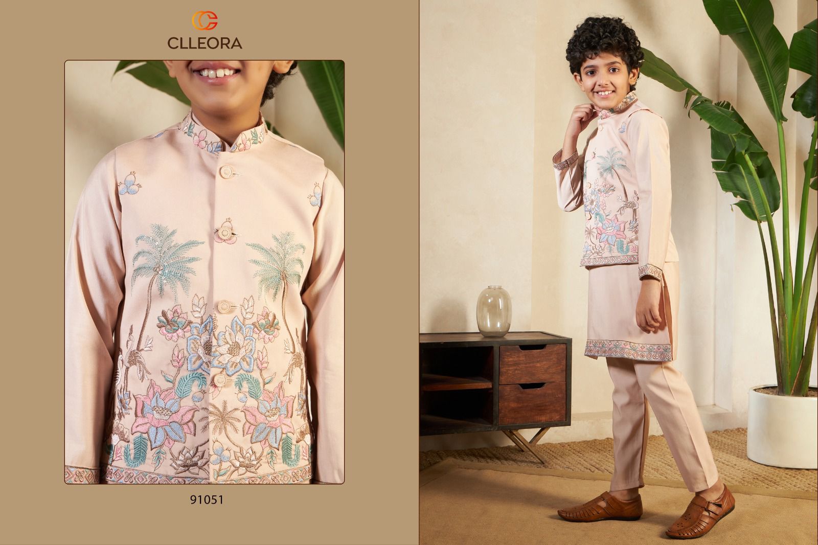 Little Viraasat With Koti Clleora Viscose Silk Boys Kurta Pyjama Wholesaler India