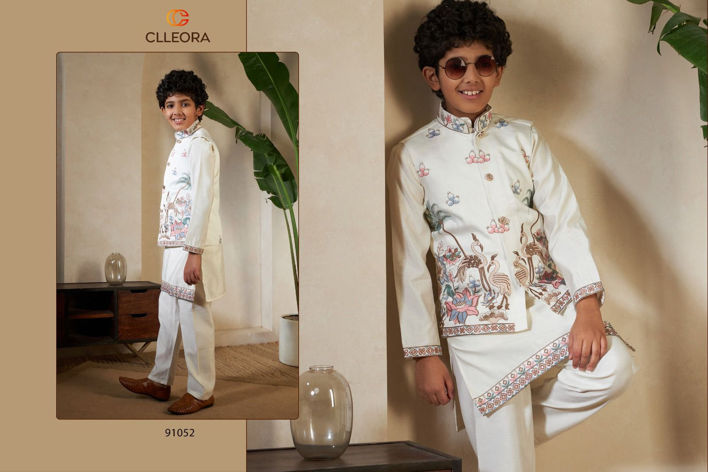 Little Viraasat With Koti Clleora Viscose Silk Boys Kurta Pyjama Wholesaler India