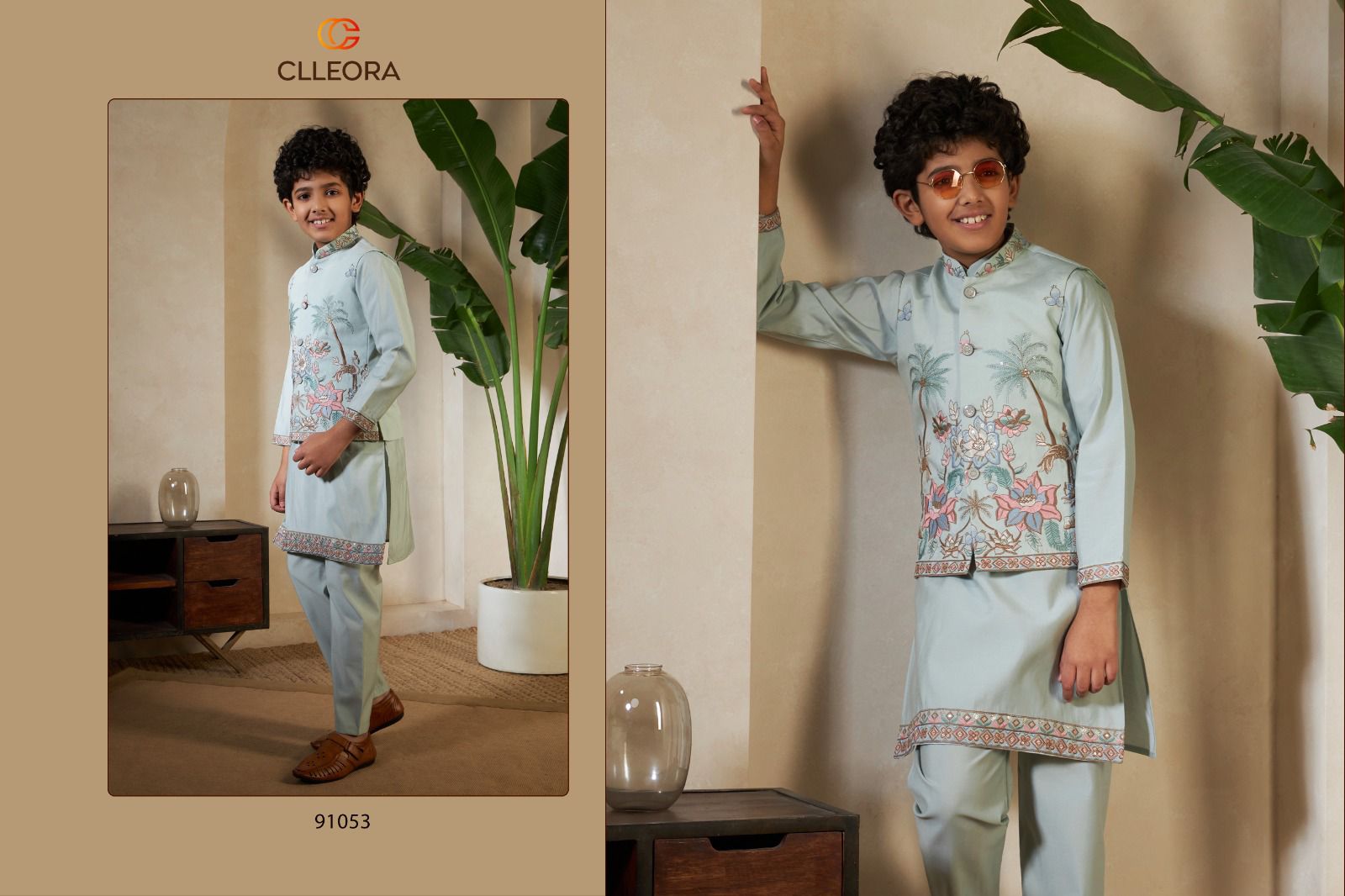 Little Viraasat With Koti Clleora Viscose Silk Boys Kurta Pyjama Wholesaler India