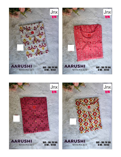 Liva Aarushi 011225 Jnx Liva Rayon Plus Size Kurtis Wholesaler Ahmedabad